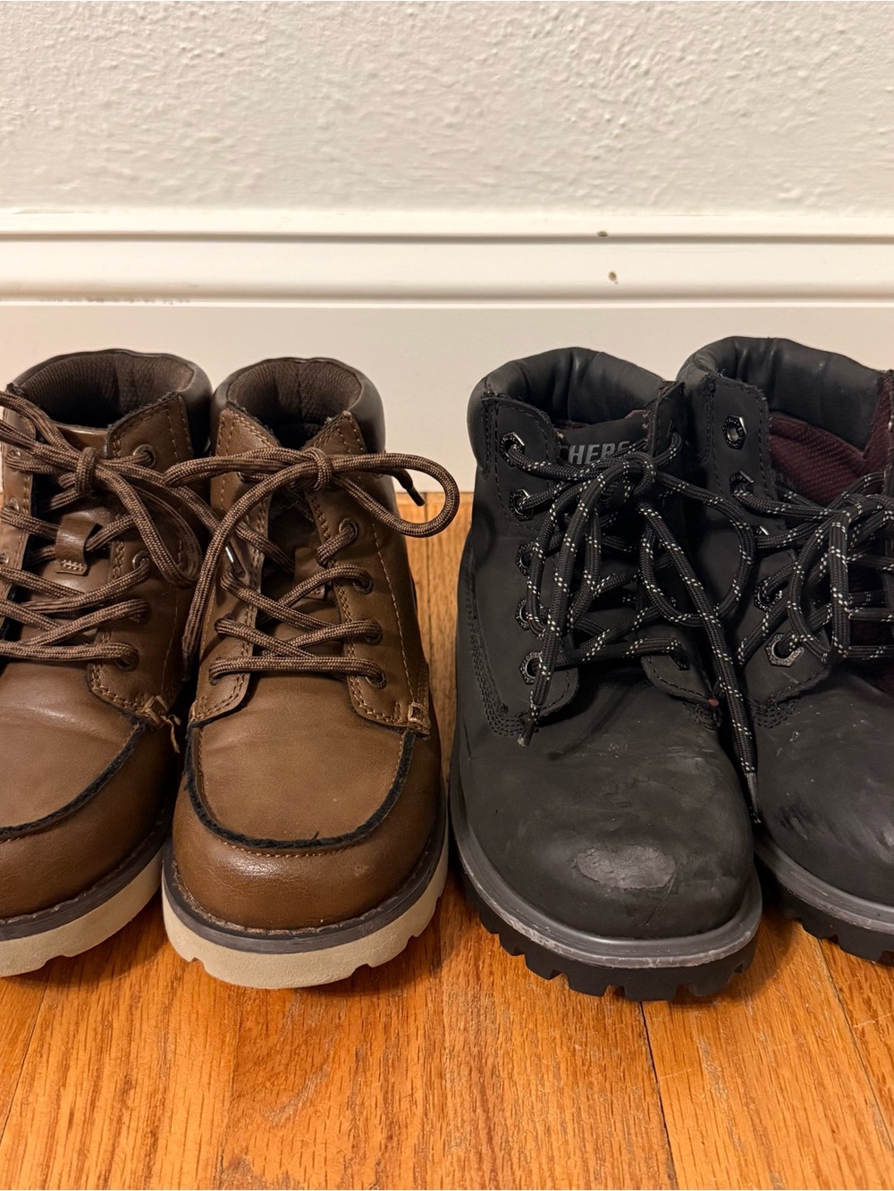 Skechers Boy’s Brown and Black Lace-Up Boots Bundle Size 13